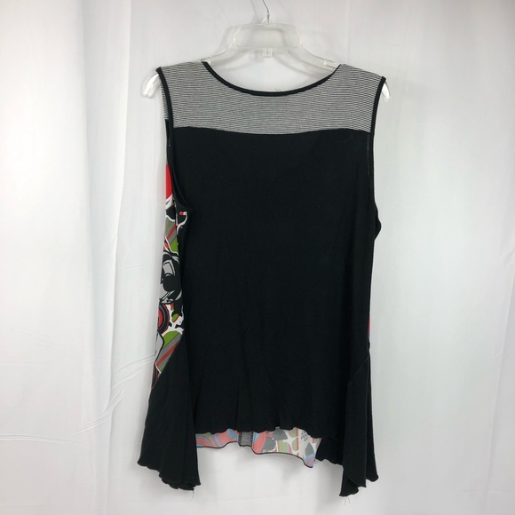 Zoe Black & Bright Mixed Material Sleeveless Top - Picture 3 of 6